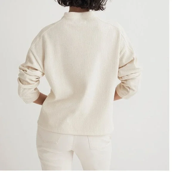 Madewell Striped Jacquard Funnelneck Top Size S - Picture 3 of 6